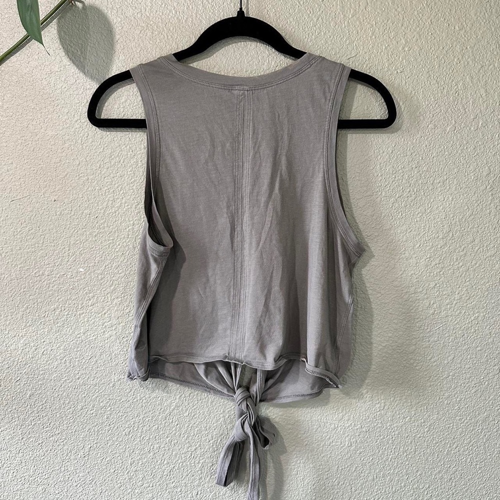 lululemon army green tie around tank top